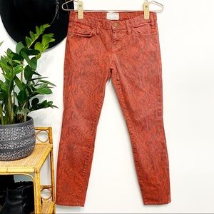 current elliott | the ankle skinny paprika snake python cropped red 26